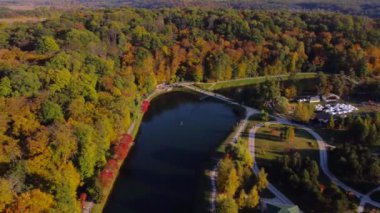 Feofaniya park in autumn taken with drone , Kyiv, Ukraine
