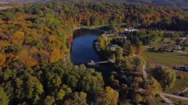 Feofaniya park in autumn taken with drone , Kyiv, Ukraine