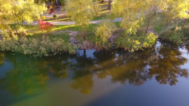 Park Peremoga Autumn Taken Drone Kyiv Ukraine — Vídeo de Stock