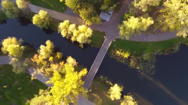 Park Peremoga Autumn Taken Drone Kyiv Ukraine — Wideo stockowe