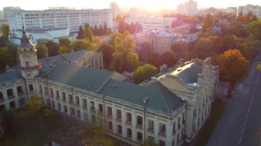 Ukrayna Ulusal Teknik Üniversitesi 'nin hava görüşü. Kyiv Politeknik Enstitüsü.