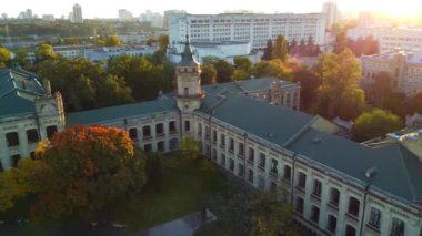 Ukrayna Ulusal Teknik Üniversitesi 'nin hava görüşü. Kyiv Politeknik Enstitüsü.