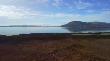 Güney Amerika, Peru 'da Titicaca Gölü ile Puno' nun hava manzarası
