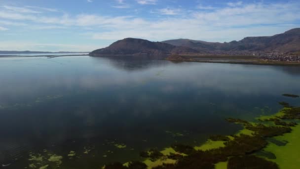 Panorama Aereo Puno Con Lago Titicaca Perù Sud America — Video Stock