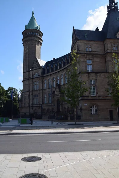 Égbolt Építészet Gyönyörű Sarkok Louxemburg Város Története — Stock Fotó