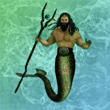 Poseidon the god of the sea clipart