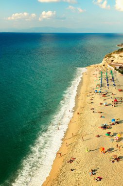 tropea Güney İtalya'da güzel bir plaj manzarası