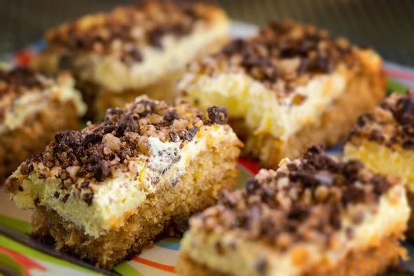 SlSlices of walnut cake — Stock Photo, Image