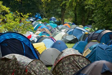 Many tents in nature clipart