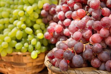 Grapes of different varieties clipart