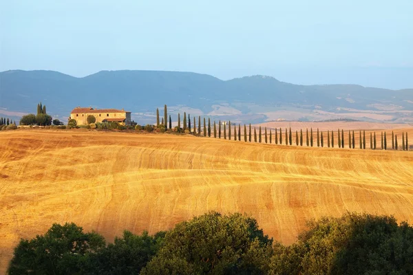 Pôr do sol paisagem da Toscana — Fotografia de Stock