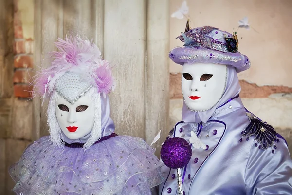 Máscara de carnaval em Veneza - Traje veneziano — Fotografia de Stock