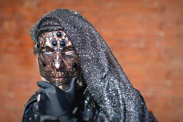 Carneval masker in Venetië - Venetiaans kostuum — Stockfoto