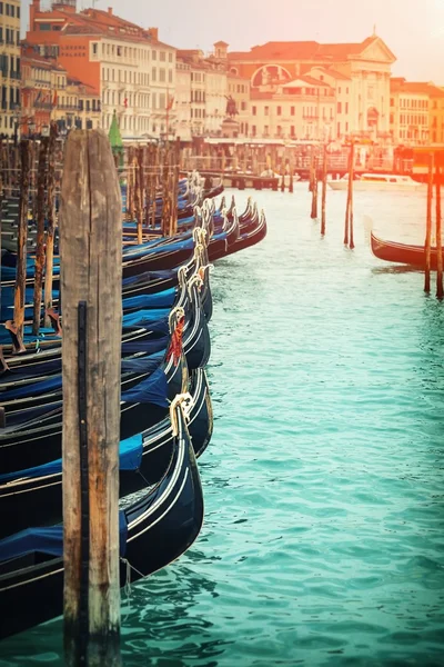 Series italian gondola in Venice — Stock Photo, Image