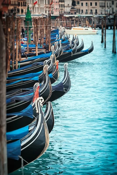 Series italian gondola in Venice — Stock Photo, Image