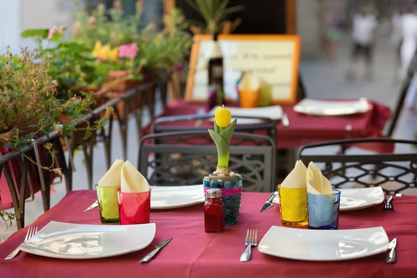 Rincón de comedor al aire libre en Toscana — Foto de Stock