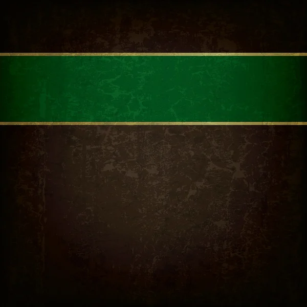 Fond grunge abstrait avec ruban vert — Image vectorielle