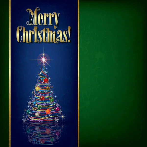 Boże Narodzenie grunge powitanie z drzewa i dekoracje — Wektor stockowy