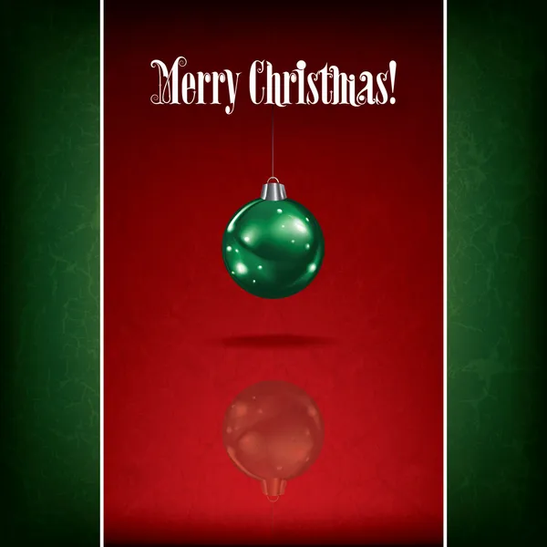 Salutation de Noël avec décoration sur fond rouge — Image vectorielle