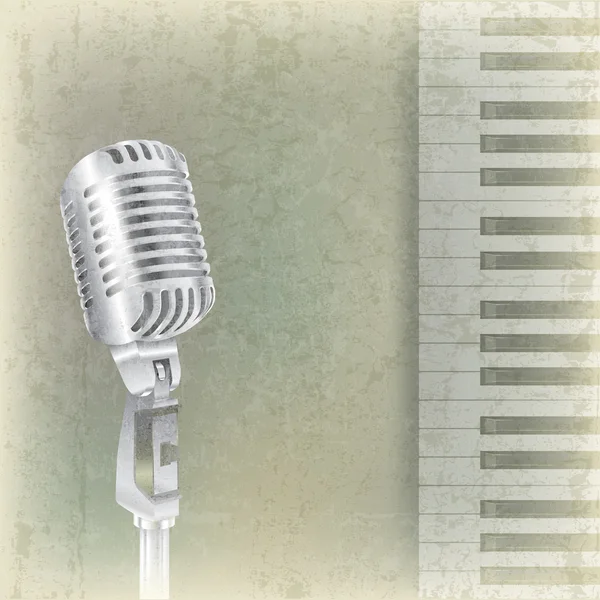 Abstraktní hudební pozadí s retro mikrofon — Stockový vektor