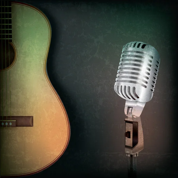 retro mikrofon ve gitar ile soyut müzik arka plan