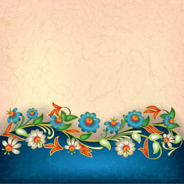 çiçekli Grunge floral süsleme soyut