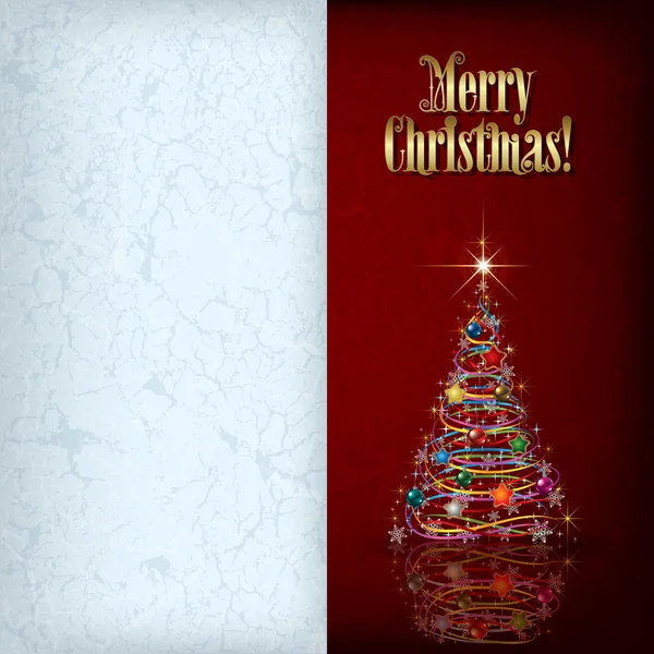 圣诞树和装饰品的圣诞祝福 — 图库矢量图片