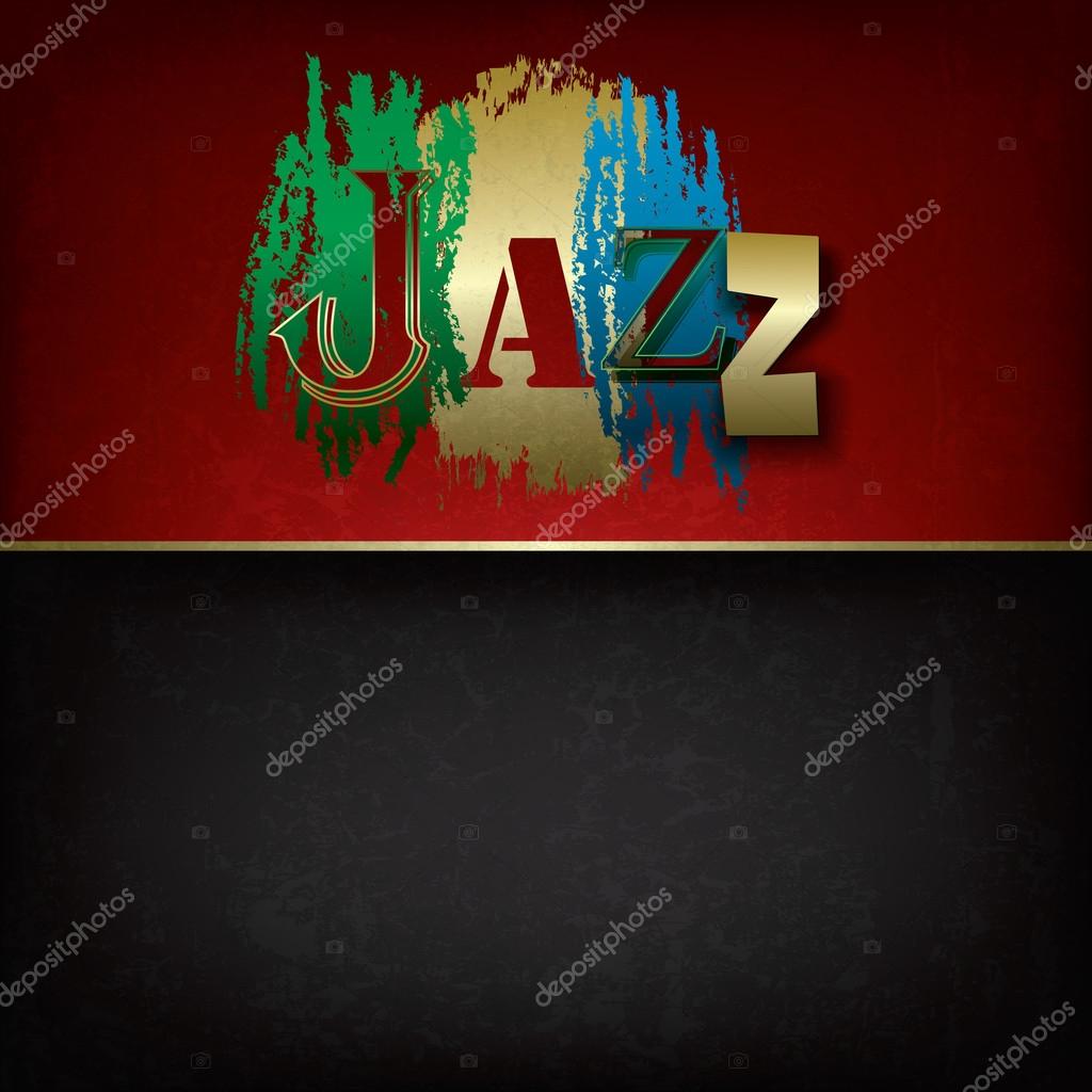Abstract grunge music background with logo jazz