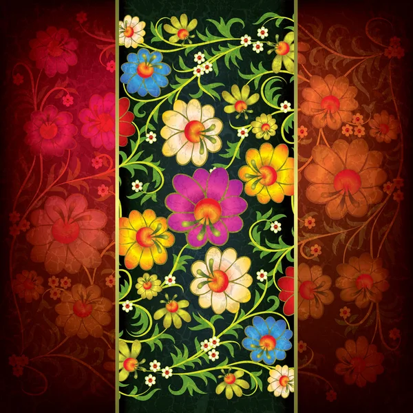 Fundo grunge abstrato com ornamento floral — Vetor de Stock