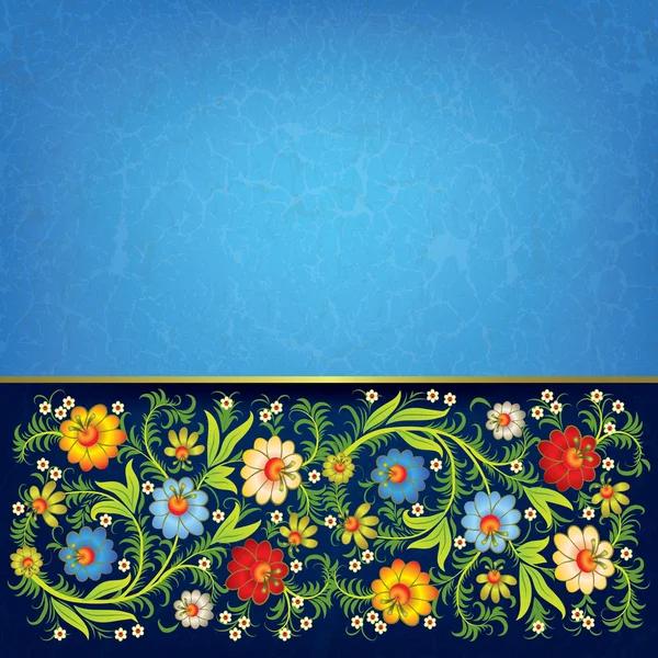 Абстрактний гранжевий квітковий орнамент з кольоровими квітами — стоковий вектор