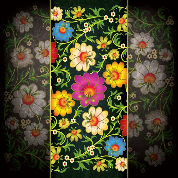 Abstracte grunge achtergrond met florale ornament — Stockvector