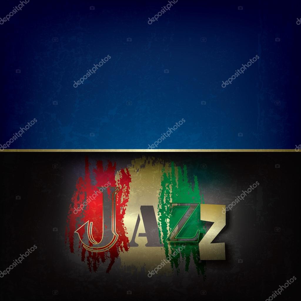 Abstract grunge blue background with logo jazz