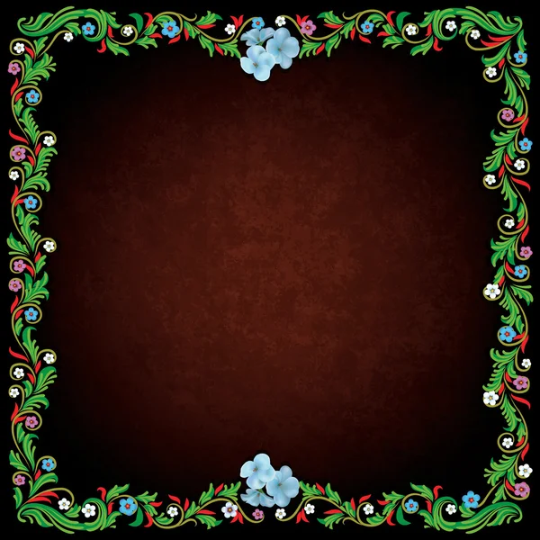 Abstraktní grunge pozadí s florálním ornamentem — Stockový vektor