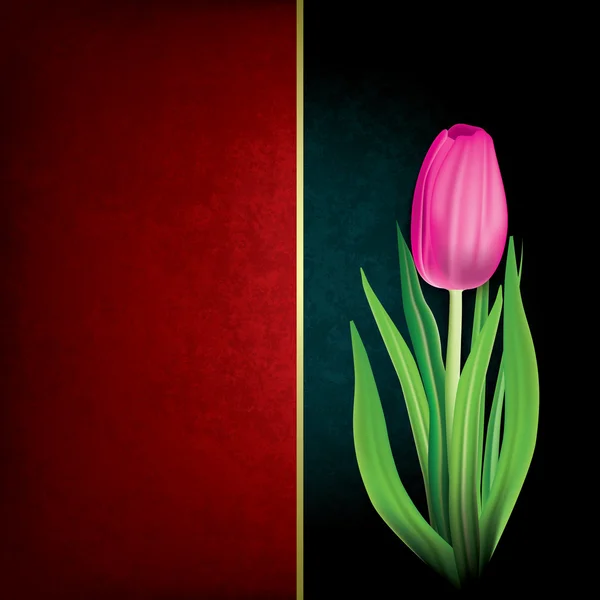 Abstrato grunge fundo com tulipa — Vetor de Stock