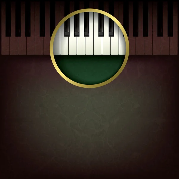 Abstracte muziek grunge achtergrond met piano — Stockvector