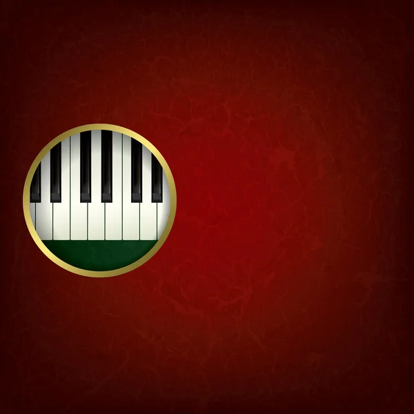 Abstracte grunge muziek achtergrond met piano — Stockvector