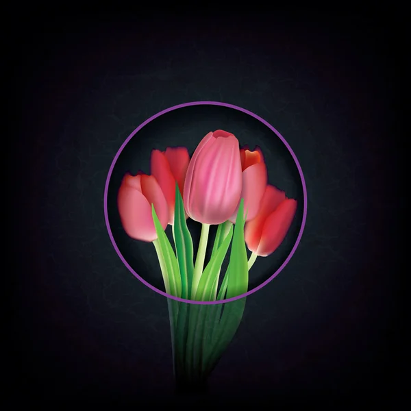 Fondo floral abstracto con tulipanes — Vector de stock