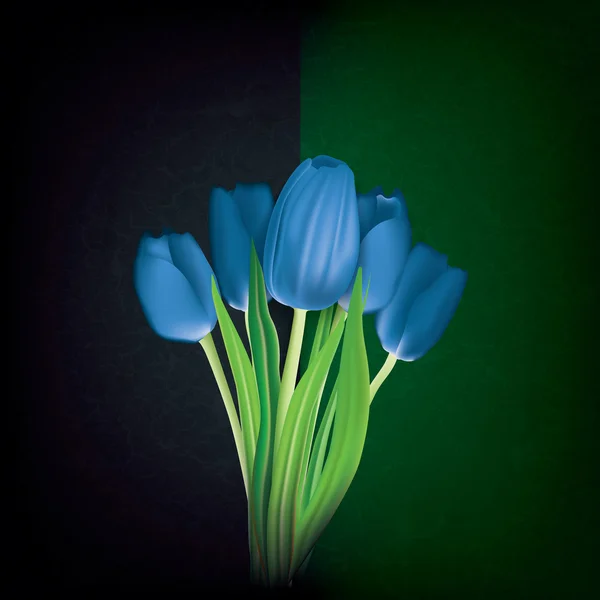 チューリップと花の抽象的な背景 — ストックベクタ