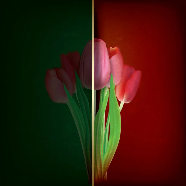 Fondo floral abstracto con tulipanes rojos — Archivo Imágenes Vectoriales