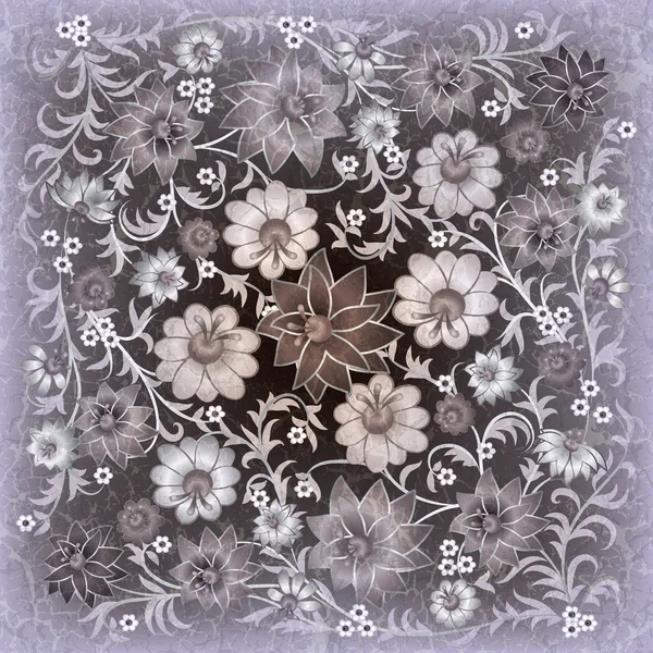 Ornement floral abstrait grunge — Image vectorielle