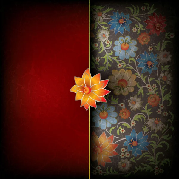 Ornamento floral grunge abstrato —  Vetores de Stock