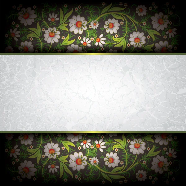 Fondo floral grunge abstracto con flores de primavera — Vector de stock