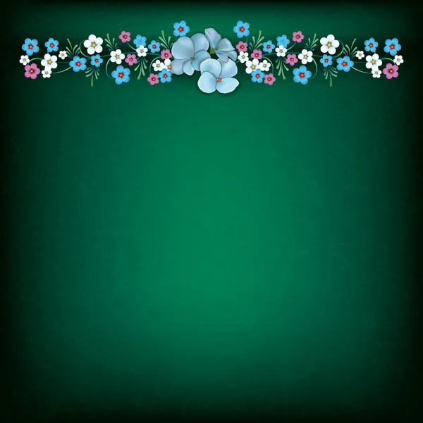 Abstrakte Grunge floralen Hintergrund mit Frühlingsblumen — Stockvektor