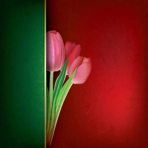 Fondo floral abstracto con tulipanes rojos — Archivo Imágenes Vectoriales