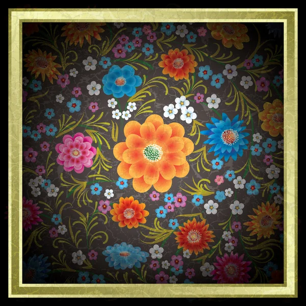 Ornamento floral grunge abstrato —  Vetores de Stock