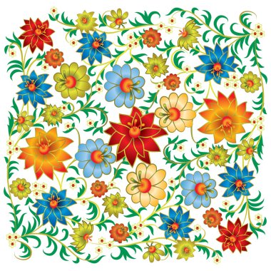 beyaz izole soyut çiçek süsleme