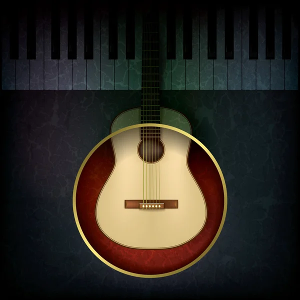 Abstract music background with guitar and piano — Stock Vector