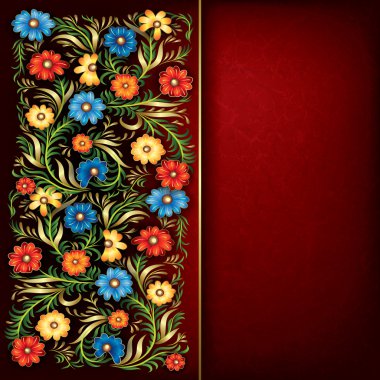 çiçek süsleme ile soyut grunge arka plan