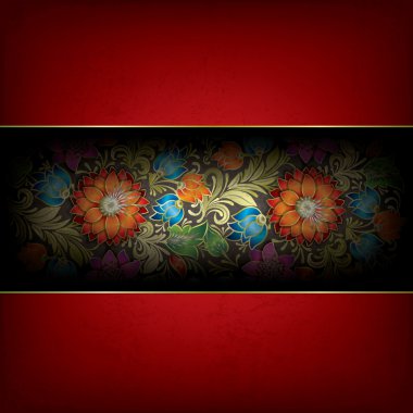 çiçek süsleme ile soyut grunge arka plan