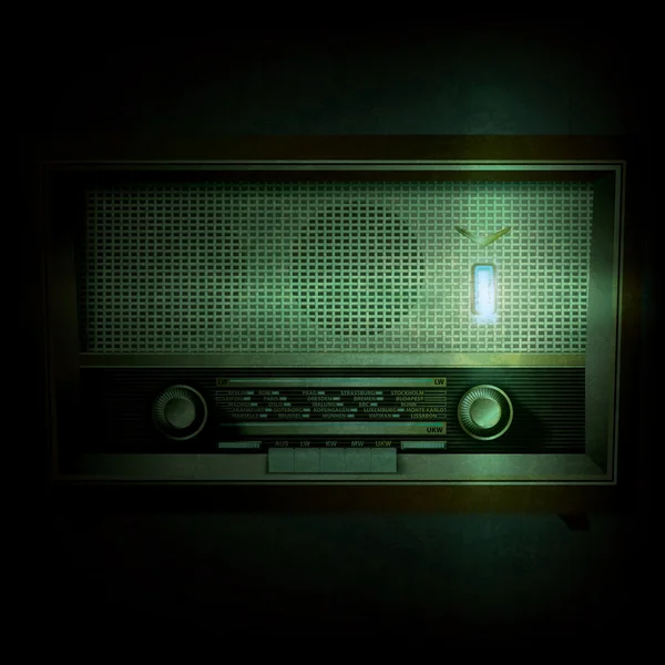 抽象 grunge 背景与复古收音机 — 图库矢量图片